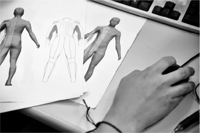 採寸値のチェック 3Dデータで送られてきた採寸値を確認しているところ