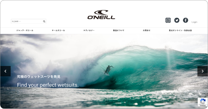 O'NEILL（オニール）ブランドサイトTOP画像